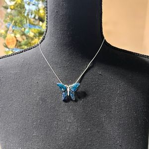 Blue Butterfly Necklace